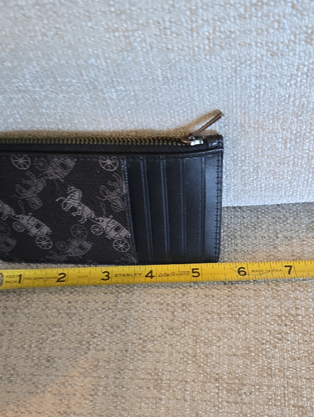 Coach Gray Signature Script Tote with Black Trim and Matching Wallet - Picture 6 of 7